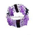 Pulseira de vidro púrpura magnética Beaded wrap Bracelets &amp; Necklace 36 &quot;